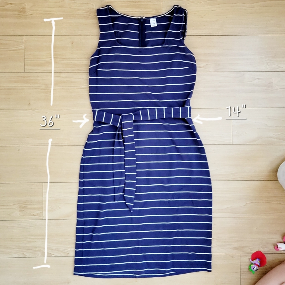 Small Petite Sleeveless Old Navy Striped Sheath Midi Dress Ponte Knit